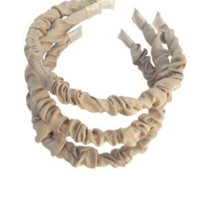 12 Adet 1 Cm Krem Renk Saten Büzgülü Taç