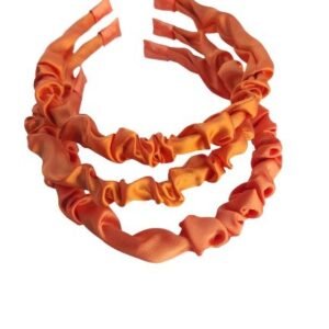 12 Adet 1 Cm Turuncu Renk Saten Büzgülü Taç