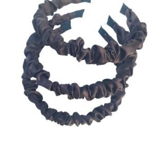 12 Adet 1 Cm Koyu Kahverengi Renk Saten Büzgülü Taç