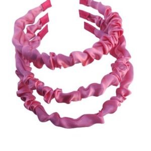 12 Adet 1 Cm Pembe Renk Saten Büzgülü Taç