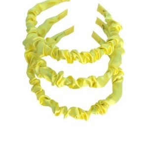 12 Adet 1 Cm Sarı Renk Saten Büzgülü Taç