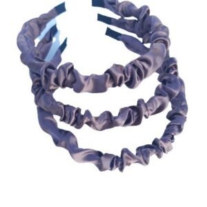 12 Adet 1 Cm Koyu Gri Renk Saten Büzgülü Taç