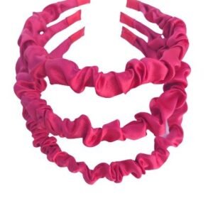 12 Adet 1 Cm Fuşya Renk Saten Büzgülü Taç