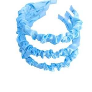 12 Adet 1 Cm Mavi Renk Saten Büzgülü Taç