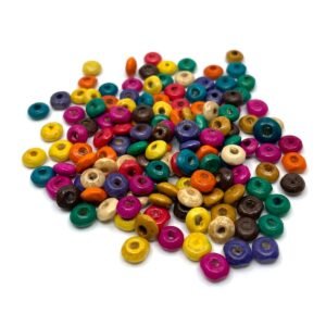 Ahşap Boncuk Ufo Model 6 Mm Karışık Renk 10 Gr (250 Adet)