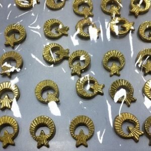 Altın Rengi Ay Yıldız Yaka Rozeti 30 Adet 8429as