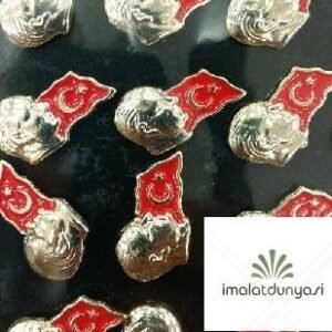 Bayraklı Atatürk Yaka Rozeti 30 Adet 497as