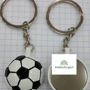 Aynalı Siyah Beyaz Top Anahtarlık 622as