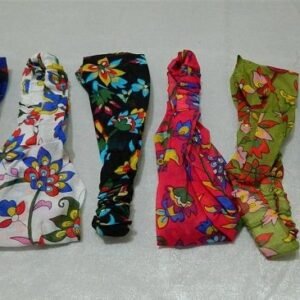 Çiçek Desenli Paraşüt Saç Bandı 12 Adet 1963as