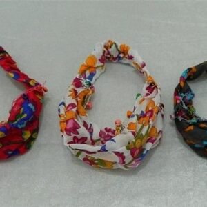 Çiçek Desenli Paraşüt Saç Bandı 12 Adet 1965as