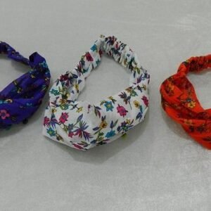 Çiçek Desenli Paraşüt Saç Bandı 12 Adet 1967as