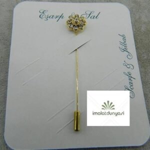 Taşlı Sarı Kaplamalı Pistonlu Eşarp İğnesi 6 Adet 1830as