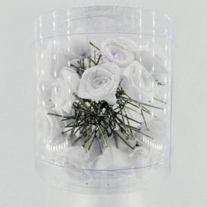 Simli Beyaz No38 Gelin Başı Güllü Firkete Toka 36 Adet 2183as