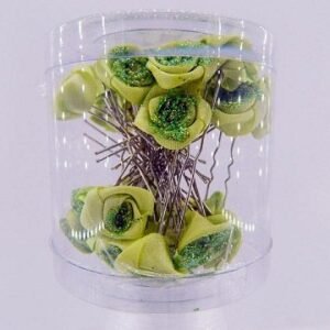 Simli Yeşil No49 Gelin Başı Güllü Firkete Toka 36 Adet 2185as