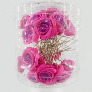 Simli Fuşya No 36 Gelin Başı Güllü Firkete Toka 36 Adet 2186as