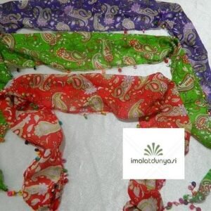 Şal Desenli Ahşap Boncuklu Fular Şal 12 Adet 1779as