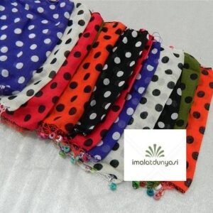 Puanlı Desenli Ahşap Boncuklu Fular Şal 12 Adet 1780as
