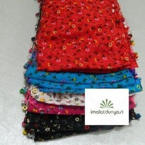 Çiçek Desenli Ahşap Boncuklu Fular Şal 12 Adet 1775as