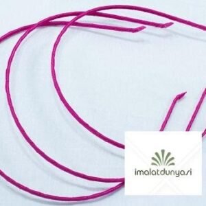 Fuşya Saten Sargılı 3 mm Metal Taç 12 Adet 1880as