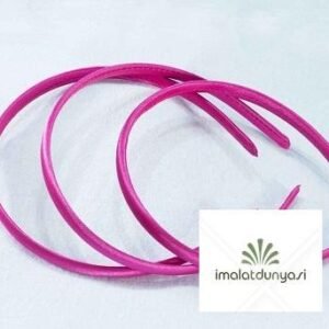 Saten Kumaş Kaplı Plastik Fuşya Taç 12 Adet 1908as