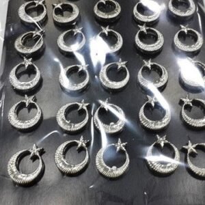 Gümüş Rengi Ay Yıldız Yaka Rozeti 30 Adet 8427as