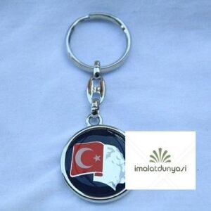 Krom Bayraklı Atatürk Anahtarlık 407as