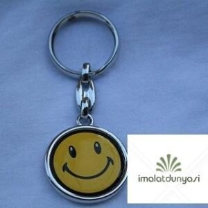 Krom Gülen Yüz Smile Emoji Anahtarlık 400as