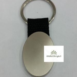 Krom Saten Bezli Oval Anahtarlık 117as