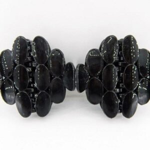 Büyük Boy Siyah Mandal Saç Tokası 12 Adet 2259as