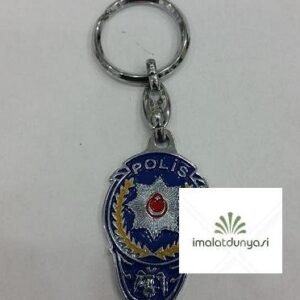 Metal Mineli Tek Taraflı Polis Anahtarlık 714as