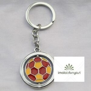 Metal Mineli Sarı Kırmızı Top Anahtarlık 601as