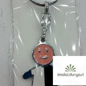 Metal Mineli Siyah Beyaz Keloğlan Anahtarlık 691as