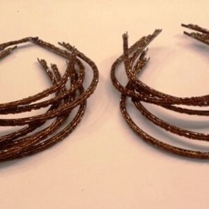 Kahverengi Kum Boncuk Kaplı Metal Taç 12 Adet 8869as