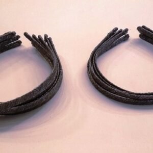 Simli Gümüş Saten Kaplı Metal Taç 12 Adet 8880as