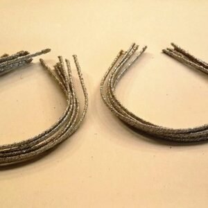 Gümüş Simli 3 mm Metal Taç 12 Adet 8888as