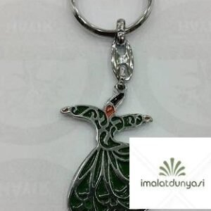 Metal Mineli Yeşil Semazen Anahtarlık 683as
