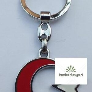 Mineli Metal Ay Yıldız Anahtarlık 377as