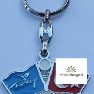 Mineli Metal Flamalı Türkiye Anahtarlık 378as