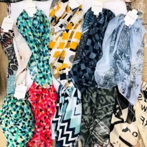 Renkli Desenli Fular Şal 12 Adet 8304as