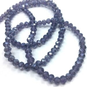 4 Mm Basık Kristal Cam Boncuk Janjanlı Koyu Mürdüm Renk