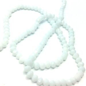 Mat Beyaz Renk Basık Kristal Cam Boncuk 4 mm