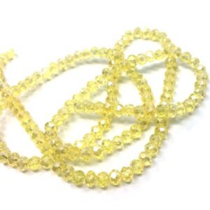 4 Mm Basık Kristal Cam Boncuk Janjanlı Civciv Sarısı Renk