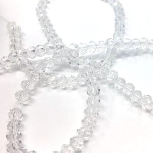 4 Mm Basık Kristal Cam Boncuk Janjanlı Şeffaf Renk