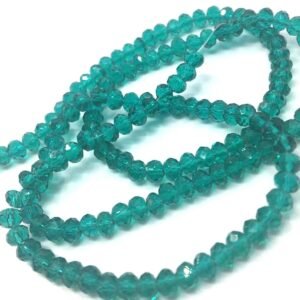 4 Mm Basık Kristal Cam Boncuk Şeffaf Petrol Renk