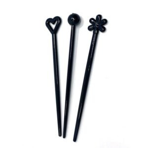 Kadın Siyah Saç Topuz Tokası 30 Adet Topuz Çubuğu