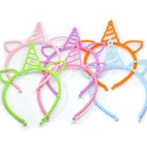12 Adet Unicorn Temalı Rengarenk Çocuk Saç Tacı